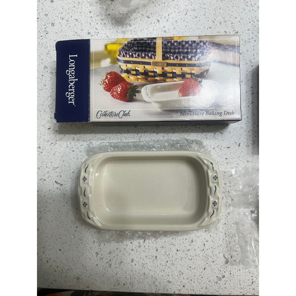 Longaberger Collectors Club Miniature 9x13 Pottery Baking Dish Casserole‎ NEW